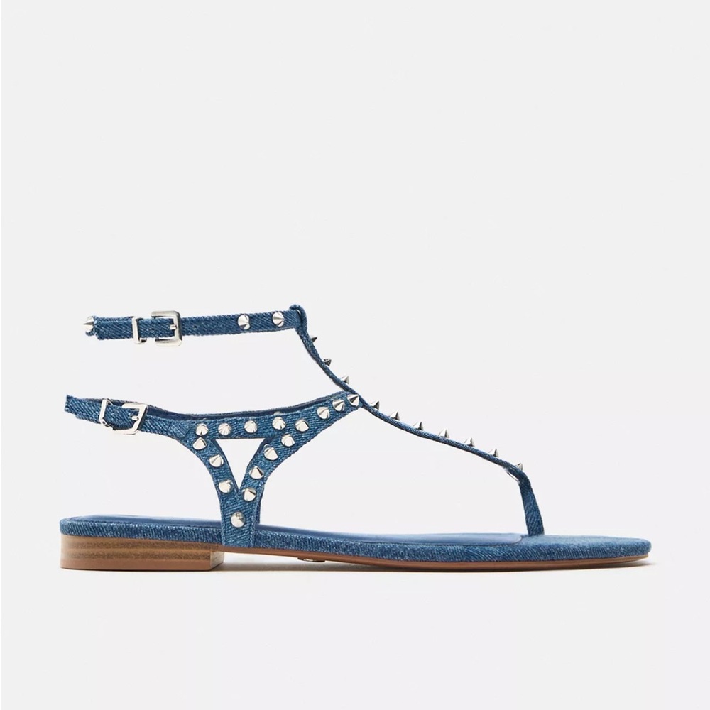 Zara denim stud sandal